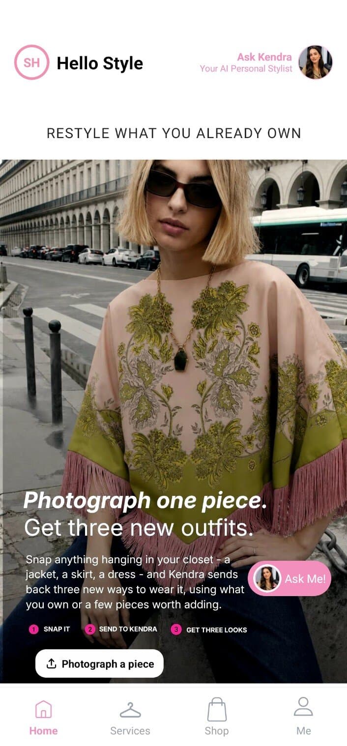 Restyle what you already own — photograph a piece, get three outfits